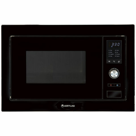 Artusi 28L built-in microwave with trim kit - 900W, black finish, 8 auto menus, quick start - AMG28TKB