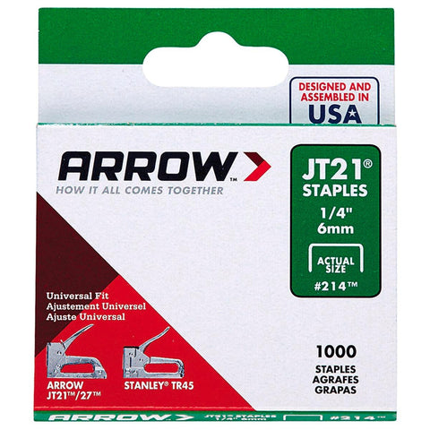Arrow 6mm JT21 Staples - 1000 Pack - Flat Crown - Steel - SuperSaverAU - view 1