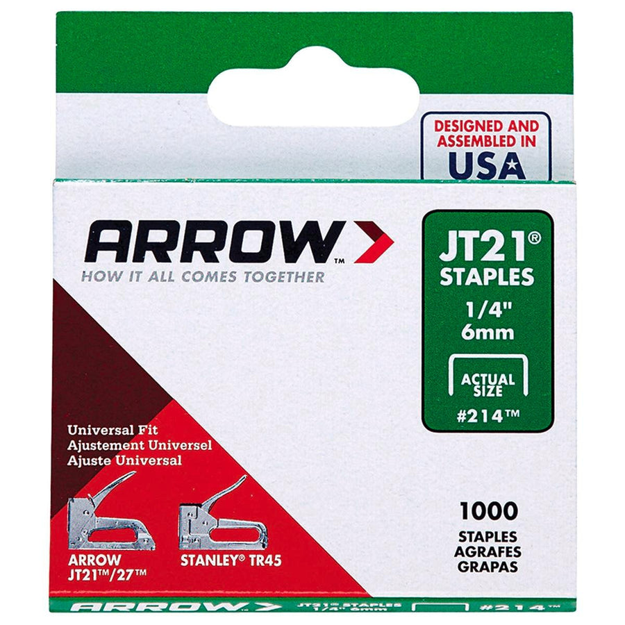 Arrow 6mm JT21 Staples - 1000 Pack - Flat Crown - Steel - SuperSaverAU - view 1