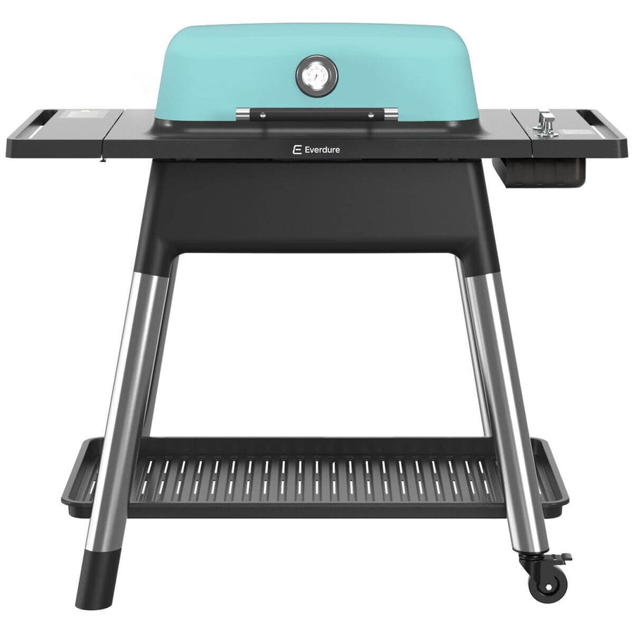 Everdure Force 2 Burner Hooded Gas BBQ - 23MJ Heating Power - Cast Iron Plates - Mint - FORCEM