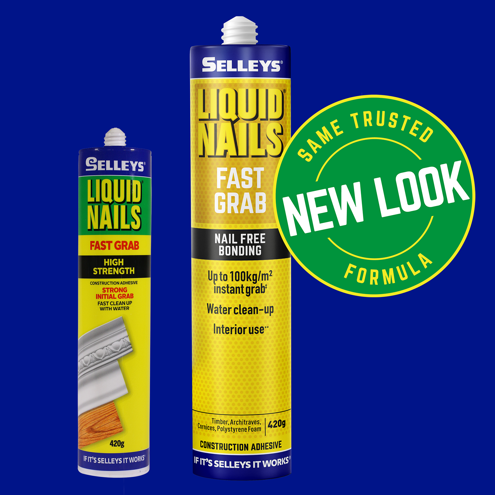 Selleys Liquid Nails Fast Grab Strong Construction Adhesive 420g - High Initial Grab