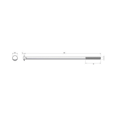 Zenith M12 x 400mm Hot Dip Galvanised Cup Head Bolt & Nut - Each