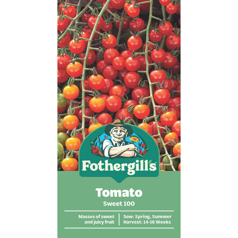 Mr Fothergill's Sweet 100 Tomato Vegetable Seeds, Bite-Size Cherry Fruit