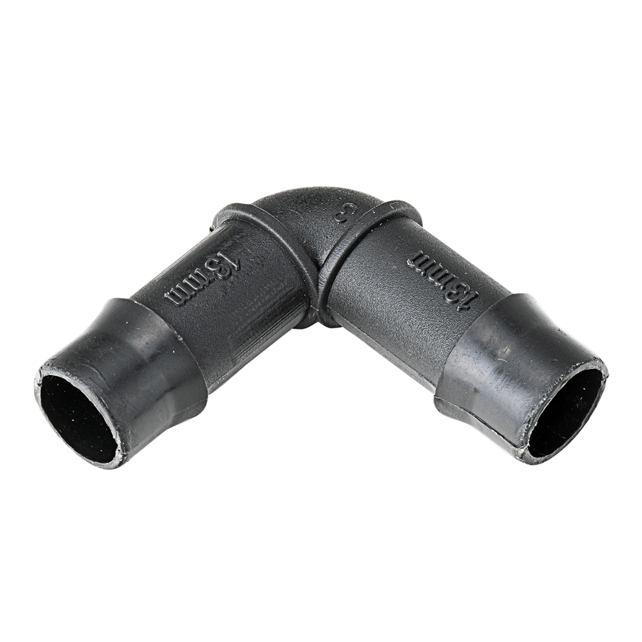 K Rain 13mm Barbed Elbow - 10 Pack - Black - Irrigation Connector - SuperSaverAU - view 1