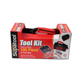 Supatool 105 Piece Tool Bag Kit, Carbon Steel, Red & Black Canvas Bag with Pockets