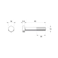 Zenith M10 x 60mm Hot Dip Galvanised Hex Head Bolt & Nut - 4.6 Grade Steel