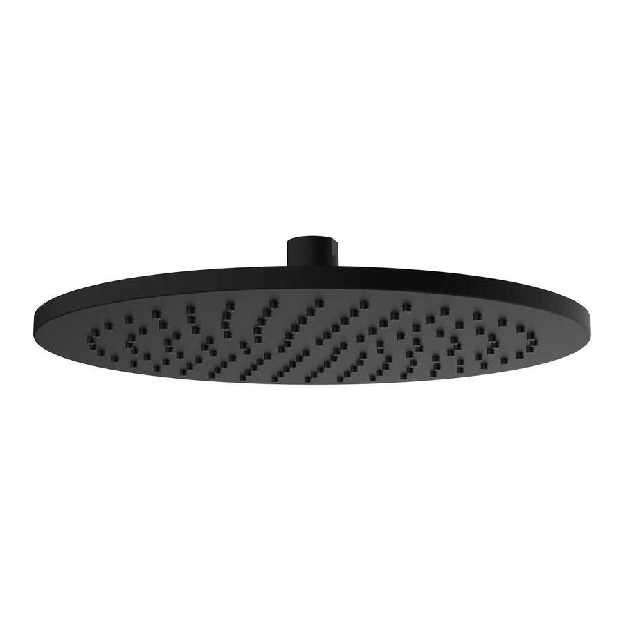 Mondella Resonance 250mm Matte Black Round Rain Shower Head, 9L/min 3 Star WELS Grade 304 Stainless Steel