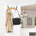 MODE 450 x 70 x 45mm Bamboo Board 4 Black Hooks Over Door Hanger