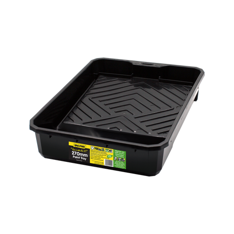 Uni Pro 270mm Heavy Duty Paint Tray - Black - Deep Grooves for Even Loading - SuperSaverAU - view 1