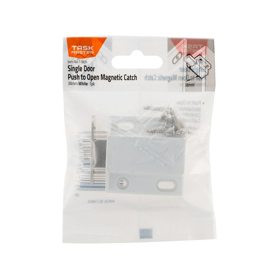 Taskmaster Magnetic Door Catch - 38mm - Plastic - Push to Open - SuperSaverAU - view 1