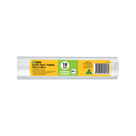 Pope 19mm x 90cm Clear PVC Vinyl Tubing