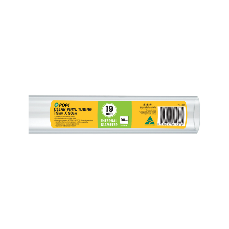 Pope Clear Vinyl Tubing - 19mm x 90cm - Lightweight - Flexible - Abrasion Resistant - SuperSaverAU - view 1