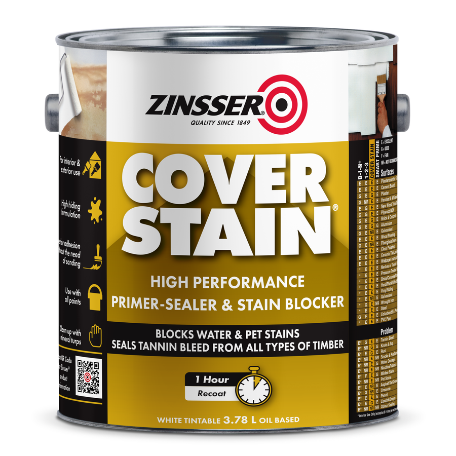 Zinsser CoverStain 3.78L White Oil-Based Primer Sealer & Stain Blocker