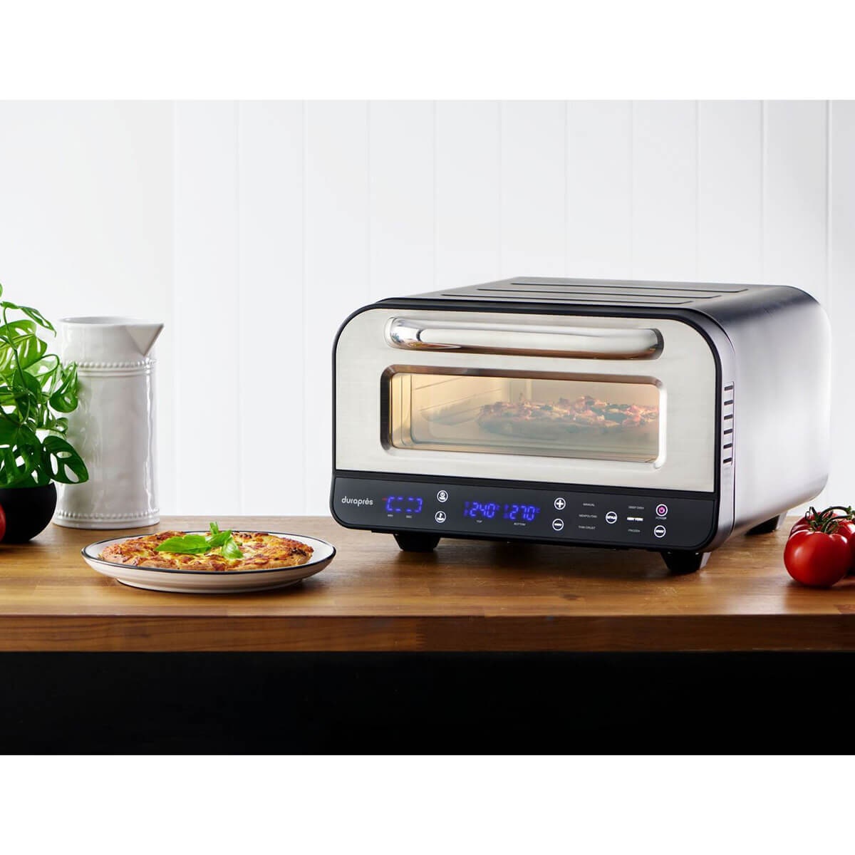 Durapres Slice Master pizza oven - 450°C max, six pizza presets, stone and peel included - DPDPZ800