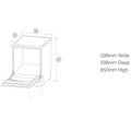Artusi 60cm Freestanding Dishwasher 14 Place Settings - White, Touch Controls, Delay Timer - ADW5003W