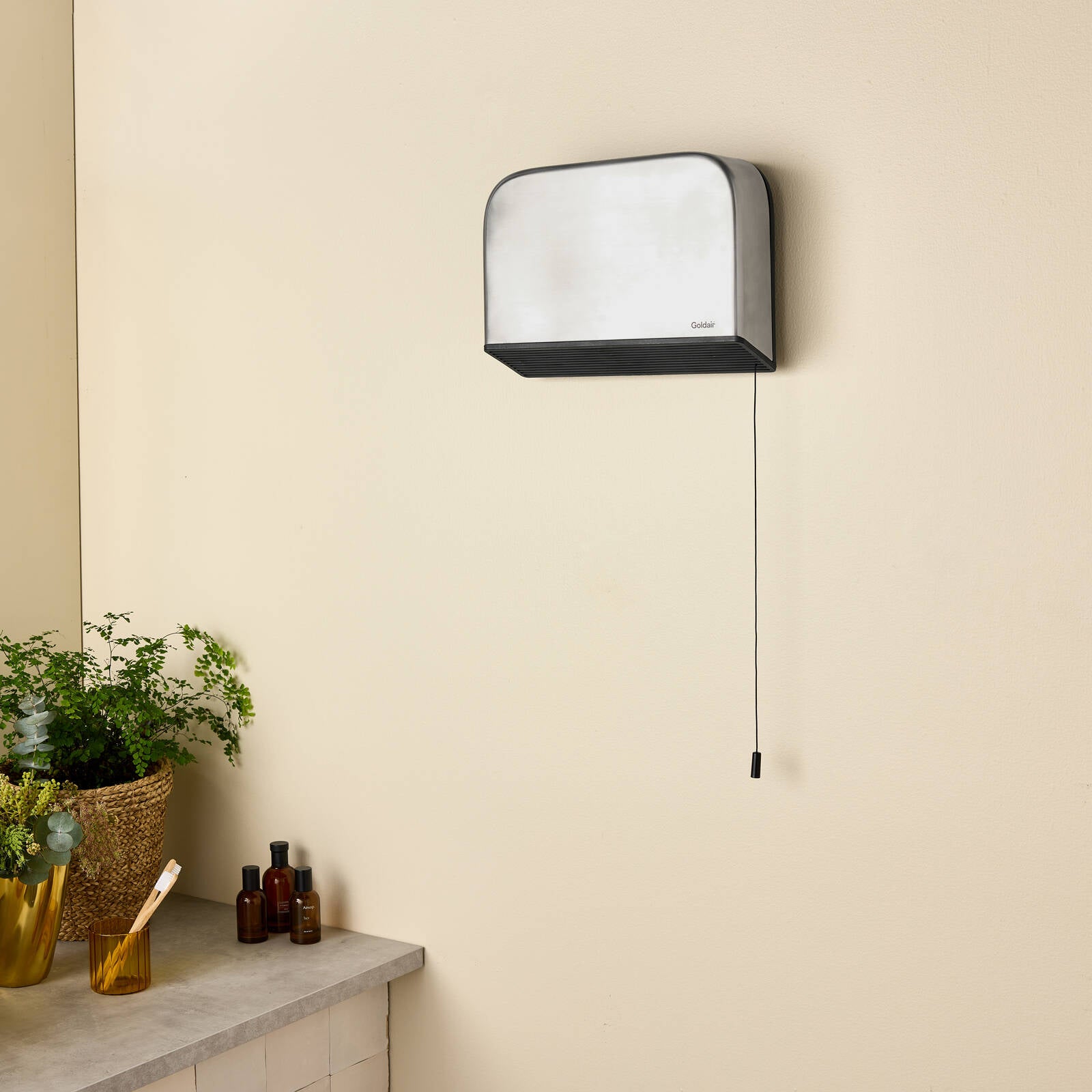 Goldair Stainless Steel Ceramic Pull Cord Bathroom Heater GBH560