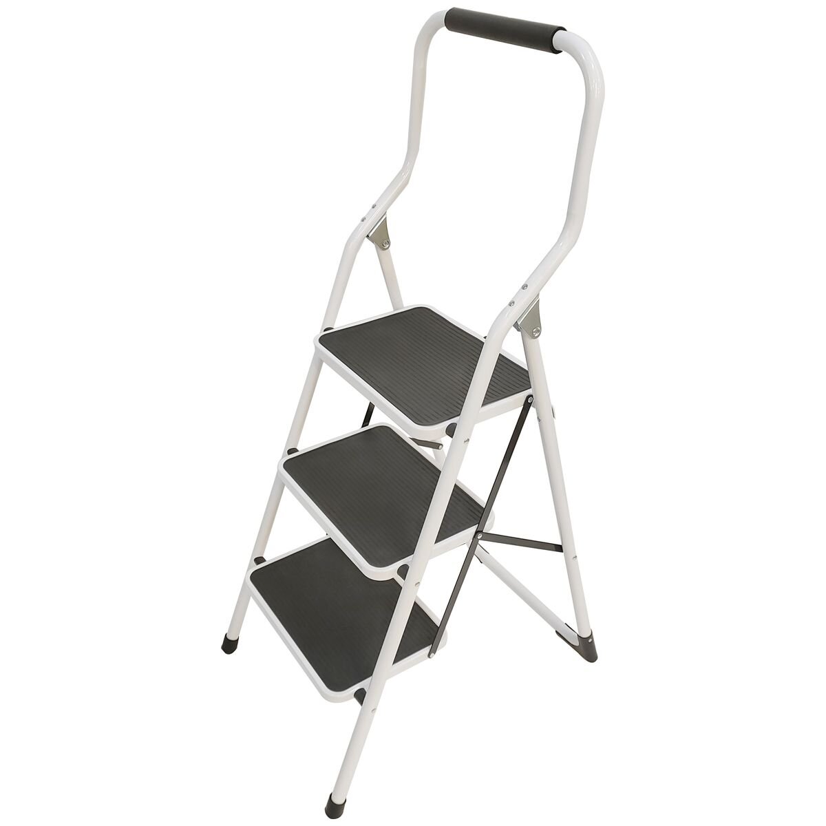 L.T. Williams 3 Step Ladder - White Powder Coated Steel - 150kg Load Capacity - 9756