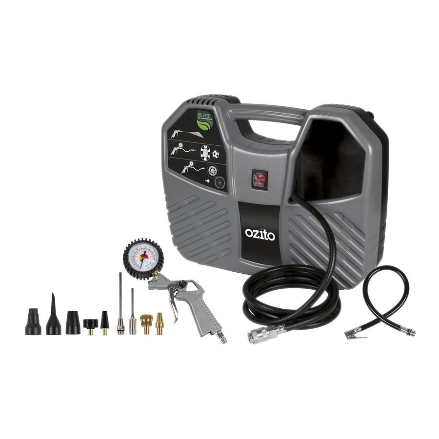 Ozito 1100W Inflate It Compressor Kit - 180 L/min - Oil Free - Portable - SuperSaverAU - view 1
