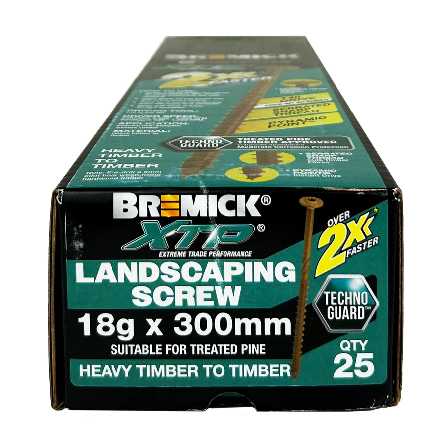 Bremick XTP Landscape Screws - 18g x 300mm - T40 - 25 Pack - Corrosion Resistant - SuperSaverAU - view 1