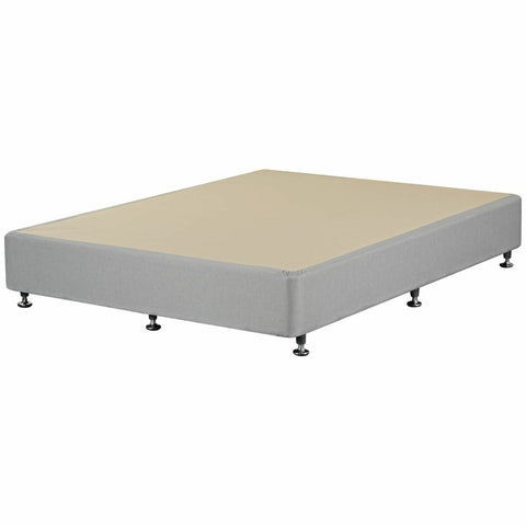 A.H. Beard Lunar Premium Standard Queen Bed Base - Platinum Grey Linen-Look Fabric - LUNAPBQUE210468