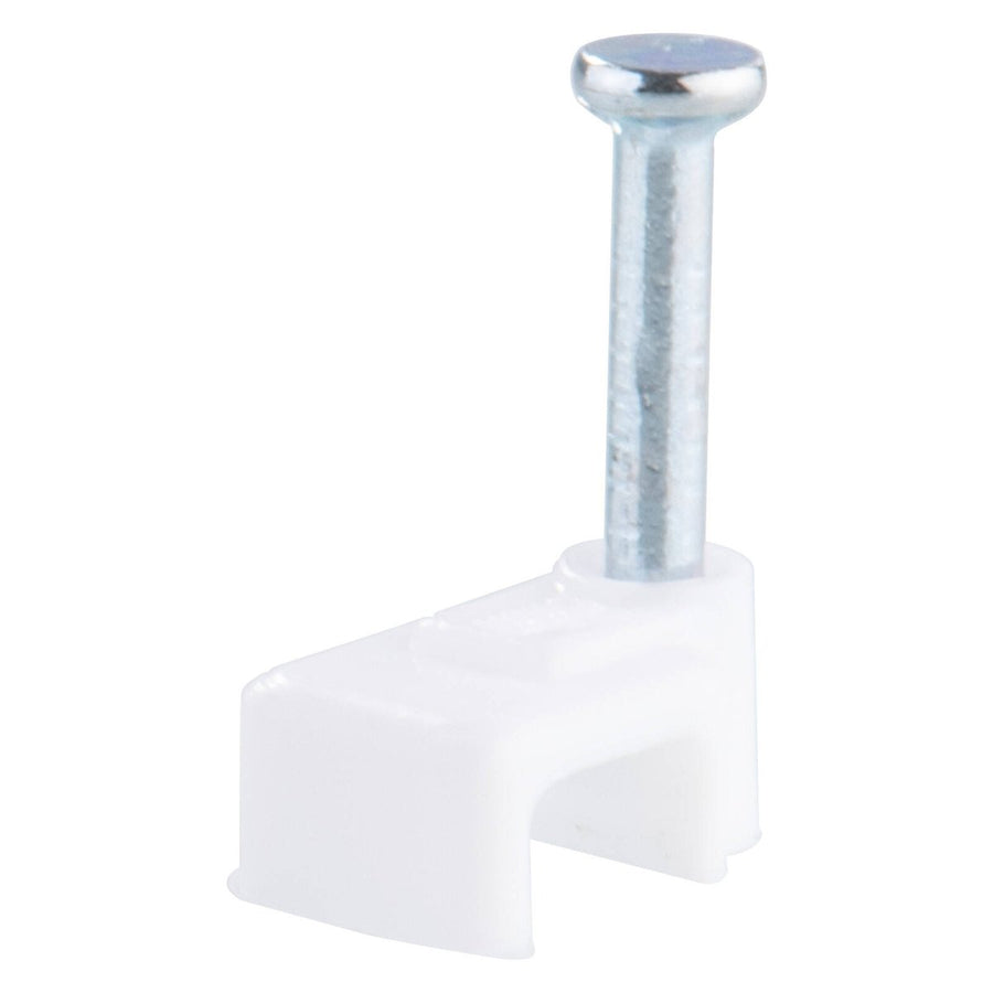 Deta 5mm White Flat Cable Clips - 20 Pack - Durable Plastic - SuperSaverAU - view 1