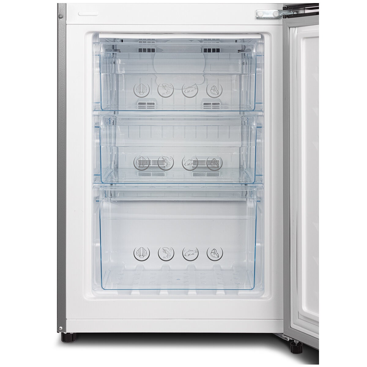 CHiQ 231L bottom mount fridge - silver finish, total frost free, 4 star energy rating - CBM230NS3