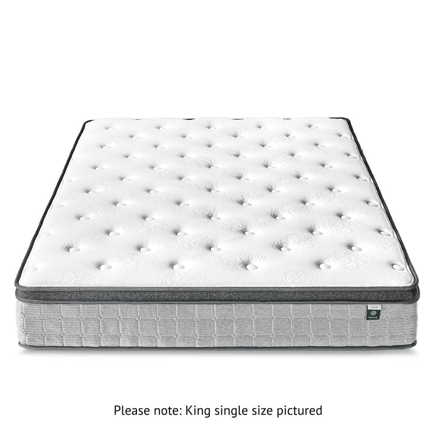Zinus 30cm King Single Support Plus Pocket Spring Mattress - Plush Euro Top - AU-MSSPGR-12KS