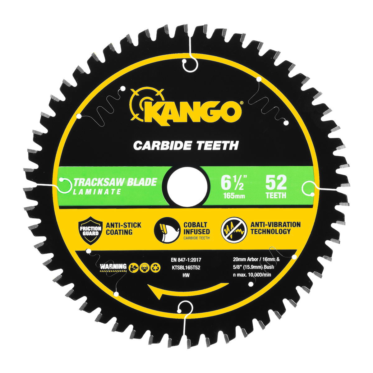 Kango 165mm 52T Laminate Track Saw Blade - Precision Cutting - Durable