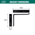 Carinya Lipped Angle Bracket - 240 x 185mm - Black - Powder Coated - Durable - SuperSaverAU - view 4