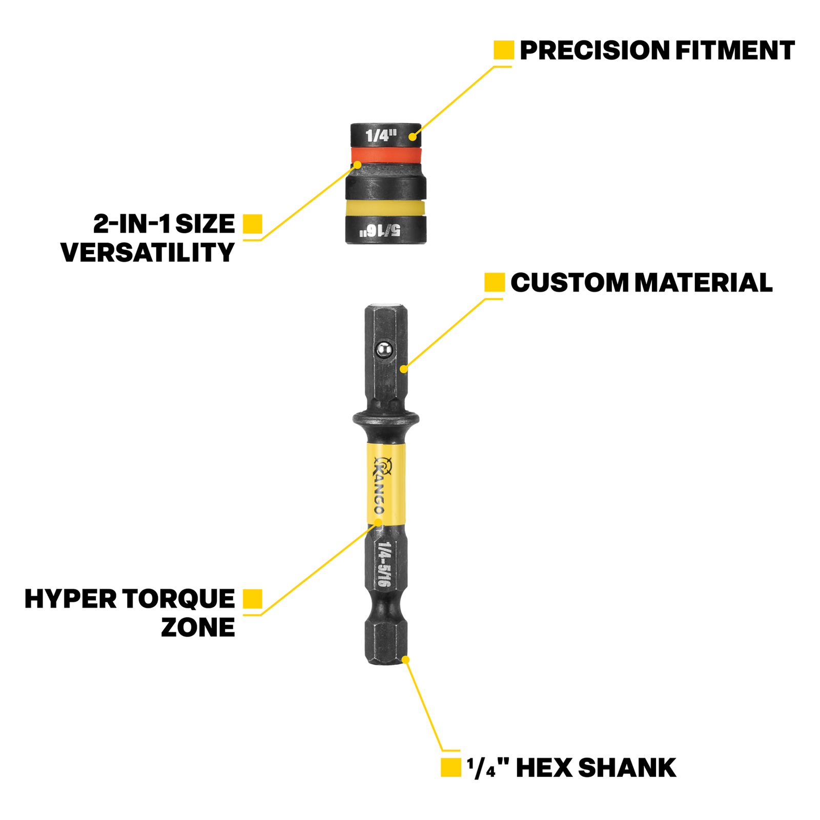 Kango Hypertorque 1/4in to 5/16in Impact Magnetic Cleanable Nut Setter