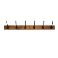 Adoored Rustic Board Deco Hook Rack 950mm, 6 Black Hooks for Hallways