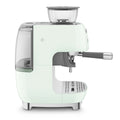 Smeg 50s Style Espresso Machine with Built-in Grinder - 20 Bar, Dual Thermoblock, Pastel Green - EGF03PGAU