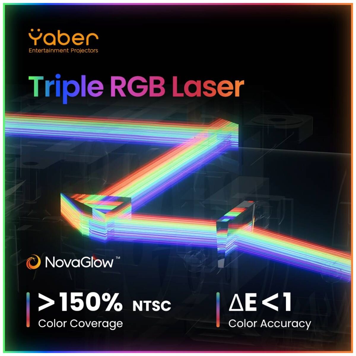 Yaber K300s Ultra Short Throw Projector - Triple RGB Laser, 1080p, Google TV, Black - 24260709014139