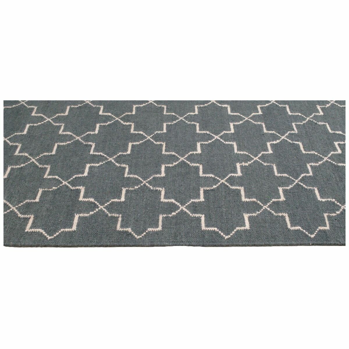 Cadrys Moroc FL Grey Handspun Wool Rug 160x230cm - Knotted - 5mm Pile - MORG1