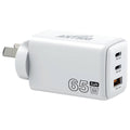 Antsig 65W Multi Port Wall Charger - 3 Ports - Compact - White - SuperSaverAU - view 1