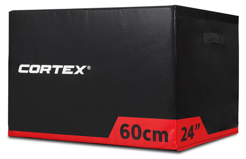 Cortex 60cm Soft Plyo Box - EVA Foam, Durable PVC Layer, Velcro Secured, Black - PLYOBOXSOFT60