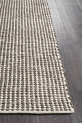 Rug Culture Skandi Large Rug 280x190cm - Brown &amp; White Wool, Hand Loomed - SKAN-300-BRO-280X190