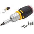 Stanley FatMax Stubby Ratchet Screwdriver with 6 Piece Hex Bit Set Yellow/Black