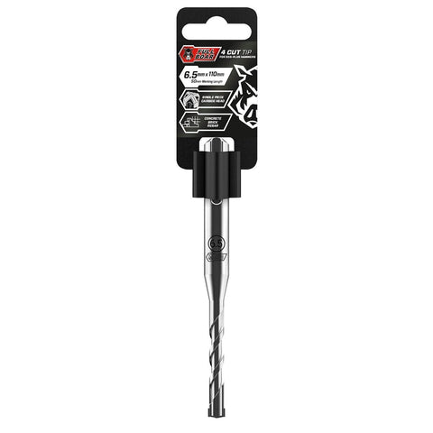 Full Boar 4 Cut Tip Drill Bit - 6.5mm x 110mm - Carbide - Concrete Use - SuperSaverAU - view 1