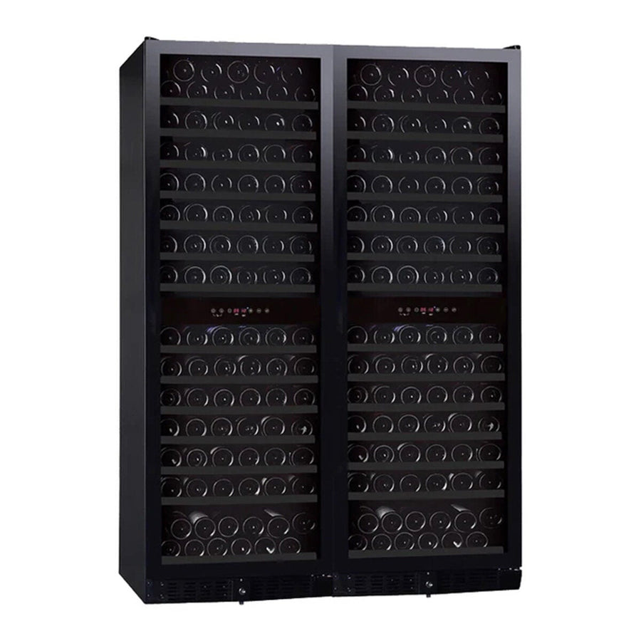 Grand Cru 332 Bottle Multi Zone Wine Fridge - Black Rimless Glass Door - Smoked UV Glass - GCWF332MZBLK