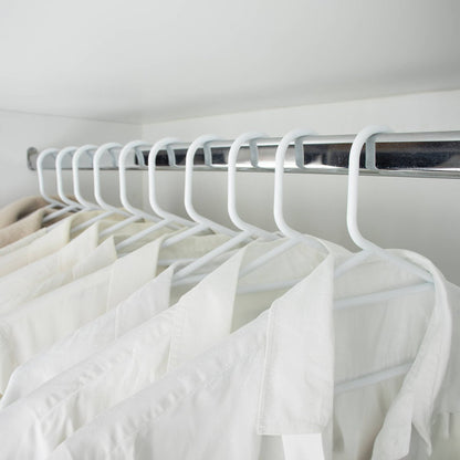 All Set White Plastic Tube Clothes Hangers 10 Pack - 445mm x 215mm - Anti-Slip