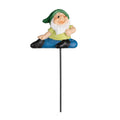 Northcote Pottery Yoga Gnome Garden Stake 6.5 x 15cm Green - Polyresin - SuperSaverAU - view 1