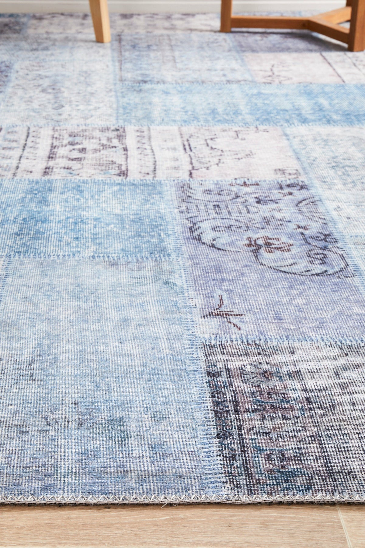 Rug Culture Illusions Medium Denim Polyester Rug 220x150cm - Power Loomed - ILU121DENIM220X150