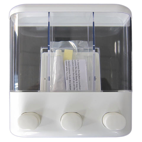 Handi Homes Triple Liquid Dispenser - 500ml Plastic - One Hand Push - SuperSaverAU - view 1