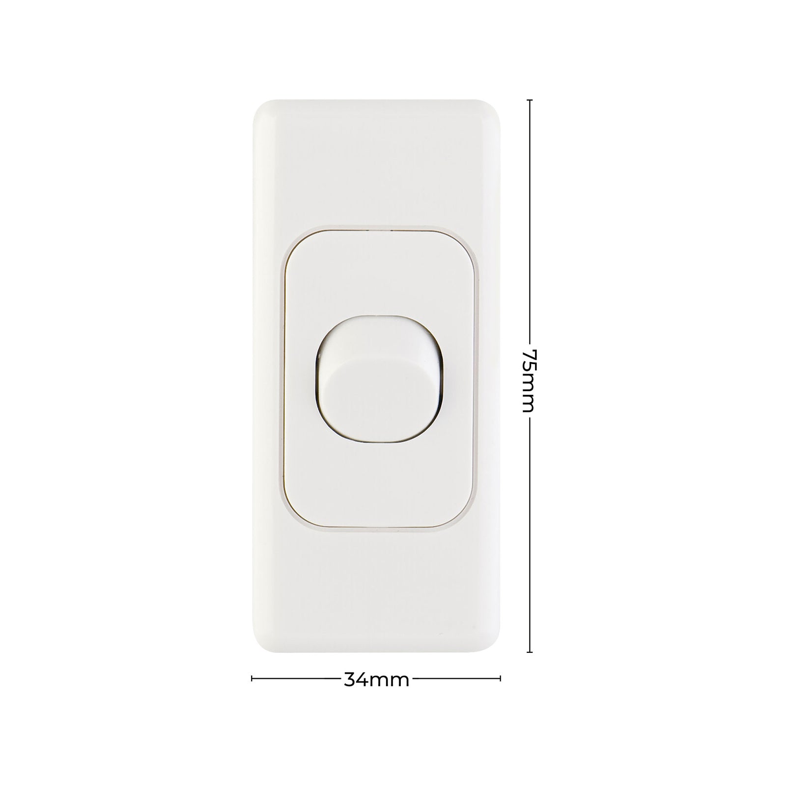 DETA Single Architrave Switch - White Polycarbonate Vertical 10A 240V