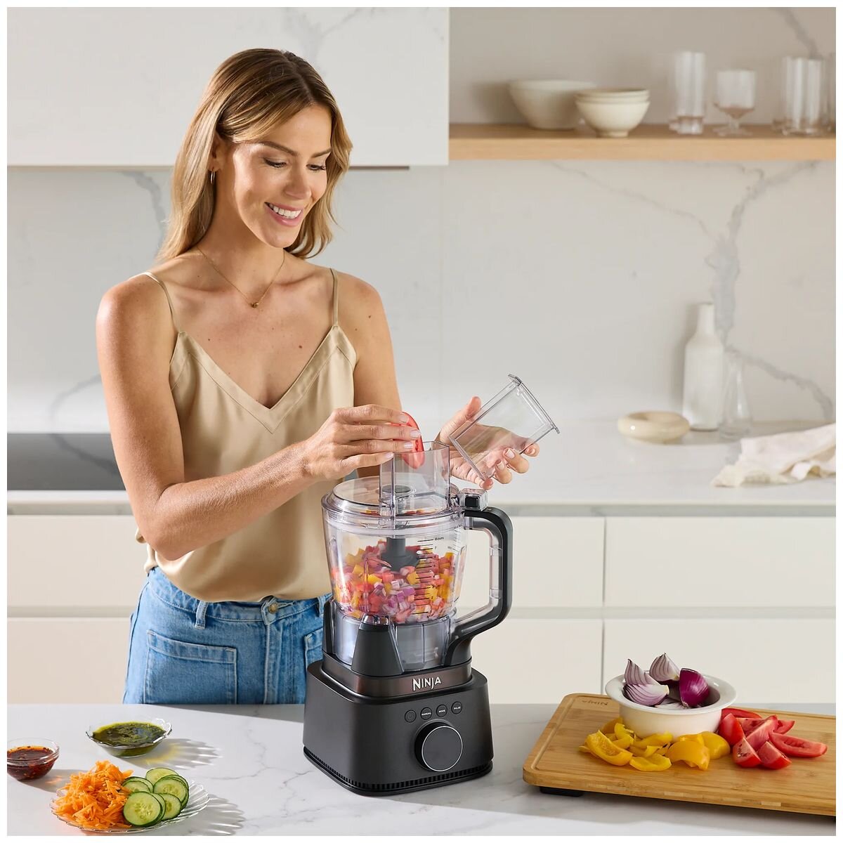 Ninja Stealth IQ Kitchen System Blender and Food Processor - 800W, Auto-iQ Programs, Black - QX401