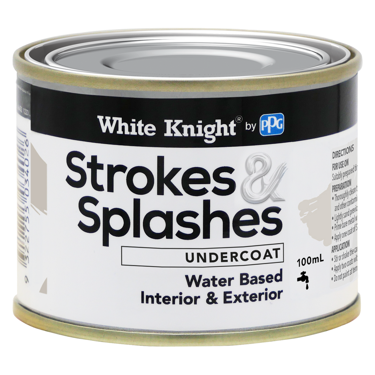 White Knight Strokes and Splashes Paint 100ml Water Based Durable Finish - SuperSaverAU - view 1