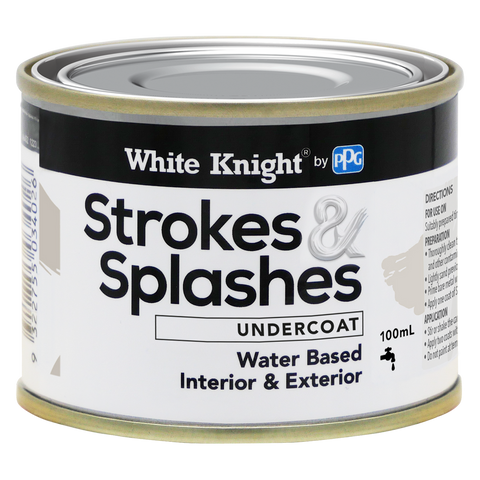 White Knight Strokes and Splashes Paint 100ml Water Based Durable Finish - SuperSaverAU - view 1
