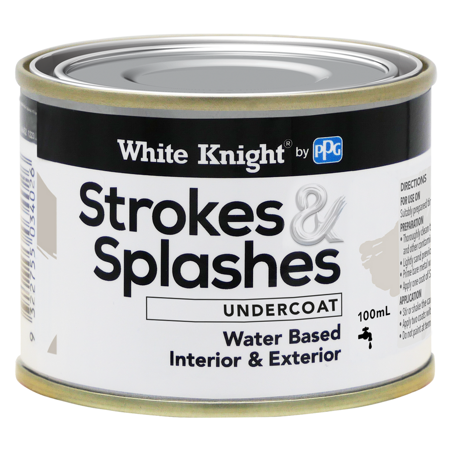 White Knight Strokes and Splashes Paint 100ml Water Based Durable Finish - SuperSaverAU - view 1