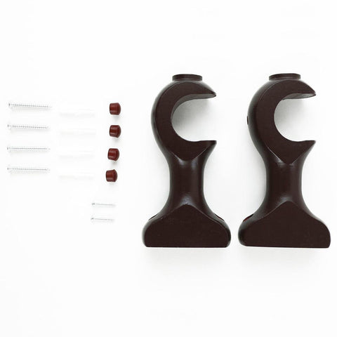 Windoware Curtain Brackets - 33mm - Timber - Walnut Finish - 2 Pack - SuperSaverAU - view 1